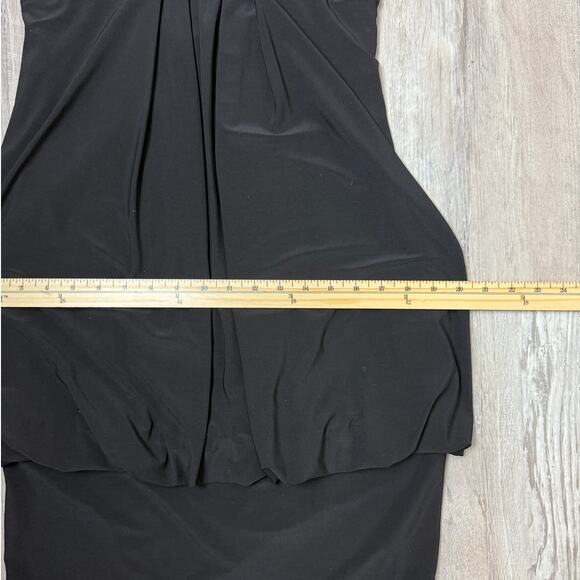 Eliza J Black Pleated V-Neck Sleeveless Sheath Dress Size 10 Classic Chic - Picture 7 of 14